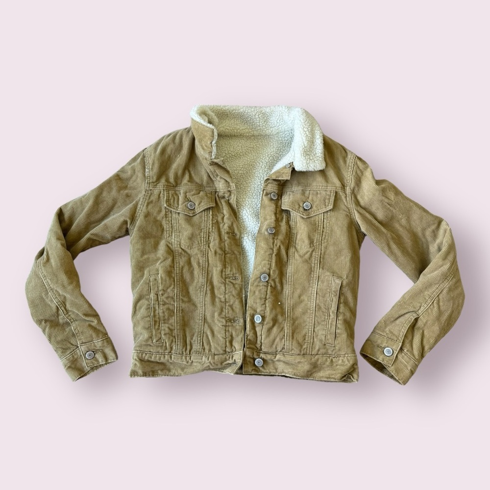 Brandy Melville John Galt Corduroy Sherpa Jacket - Picture 2 of 4